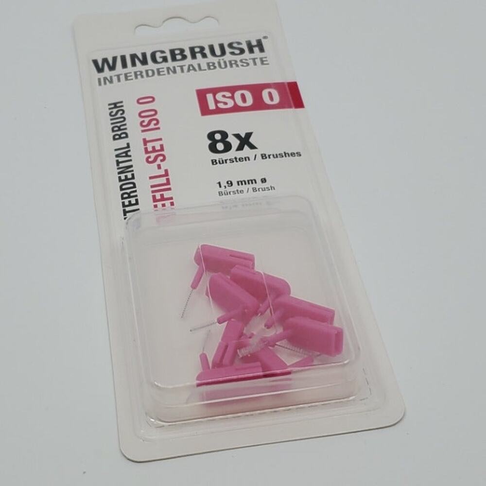 Wingbrush 8X Interdental Brush Heads Attachments Refill Set ISO 0 New, sealed